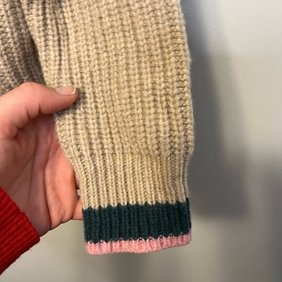 Madewell Tipped Forrest Wool Blend V-Neck Sweater XS - Picture 9 of 13